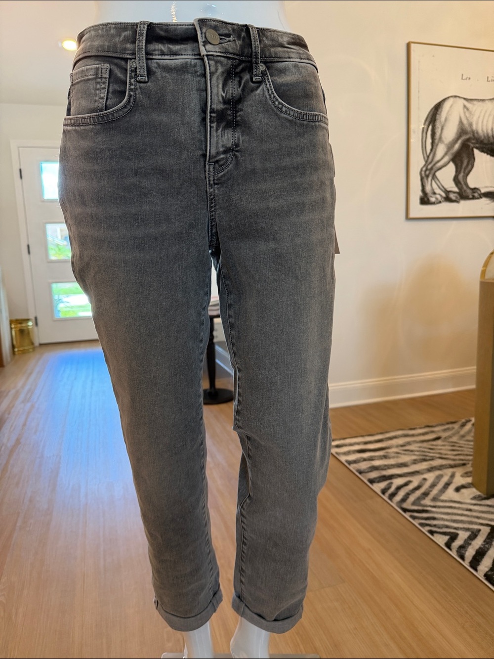NYDJ Cropped Slim Ankle Jeans in Washed Gray